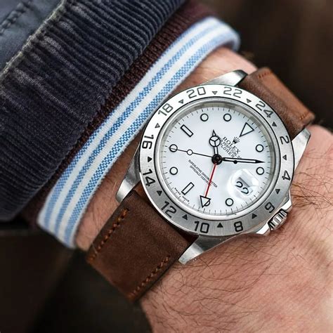 rolex explorer on a strap|best strap for Rolex explorer.